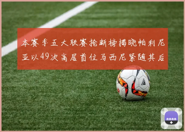 本赛季五大联赛抢断榜揭晓帕利尼亚以49次高居首位马西尼紧随其后